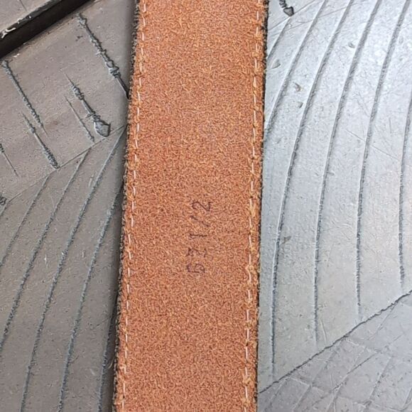 Vintage Leonardo Made In Italy Brown Woven Leather Belt  With Stone Detailing - Picture 12 of 12